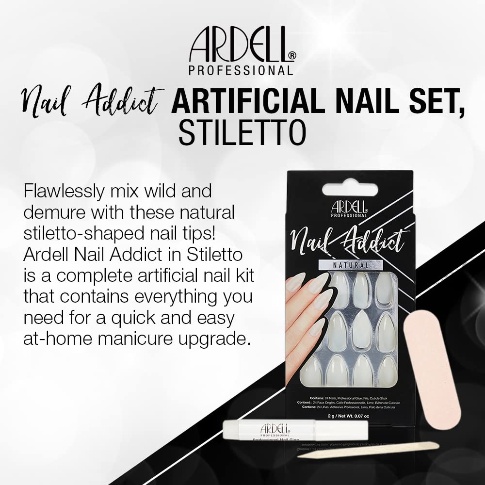 ardell-nails-nail-addict-natural-stiletto-press-on-nails-lang image 2