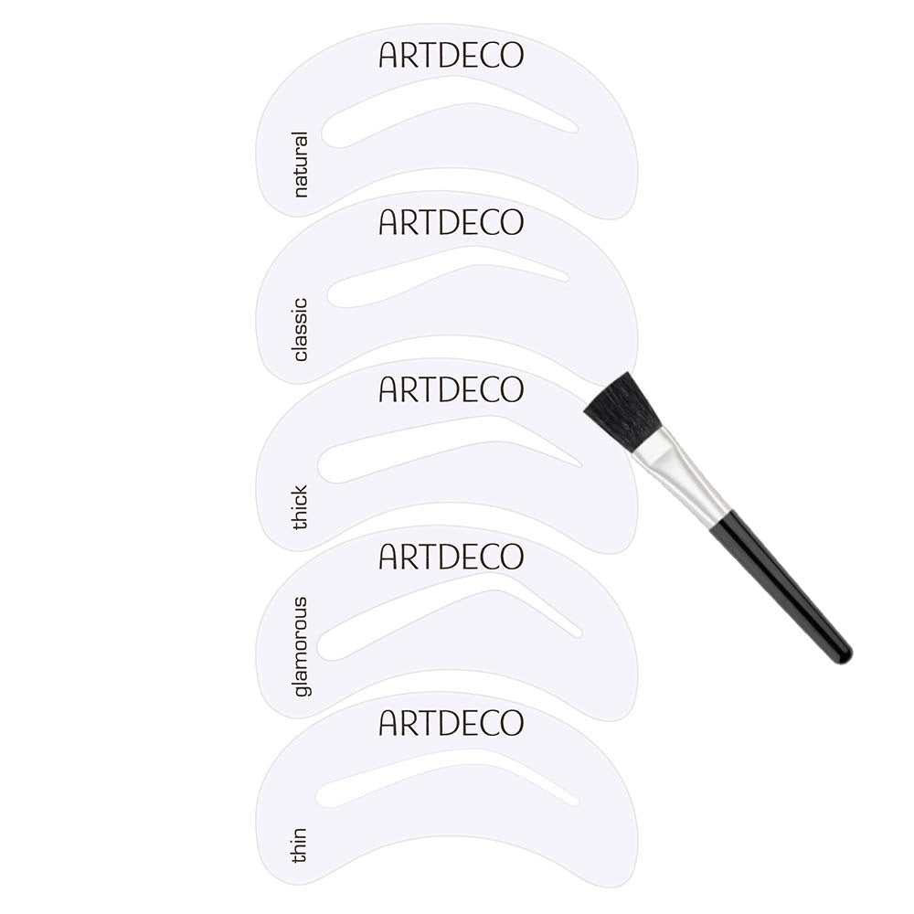 artdeco-eye-brow-stencils-schablonen-set-mit-pinsel-5-formen image 1