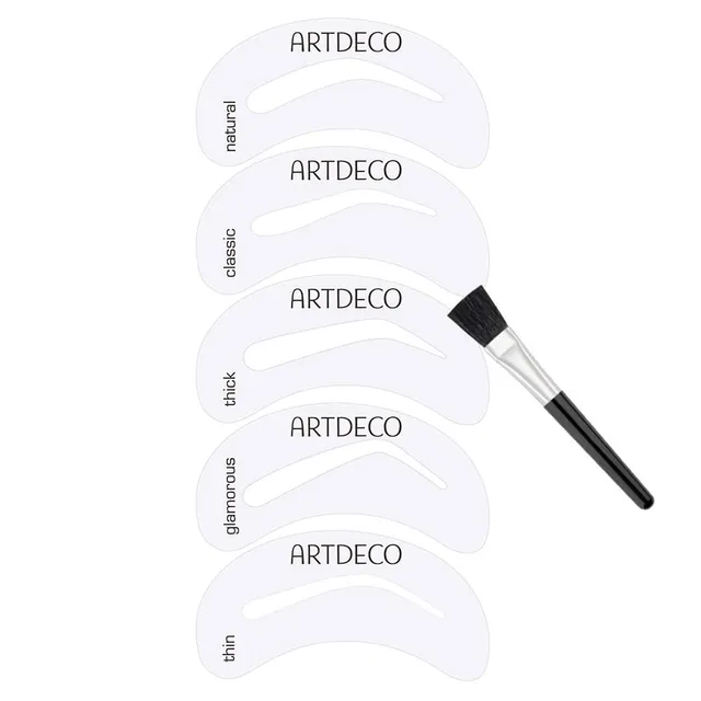 artdeco-eye-brow-stencils-schablonen-set-mit-pinsel-5-formen image 1
