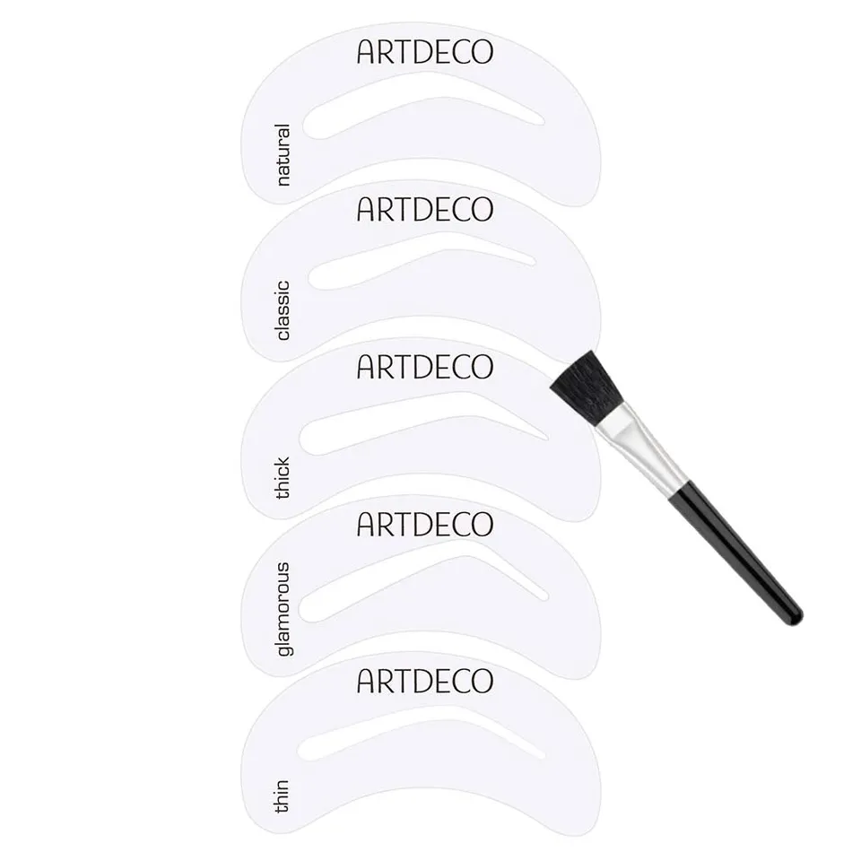 artdeco-eye-brow-stencils-schablonen-set-mit-pinsel-5-formen image 1