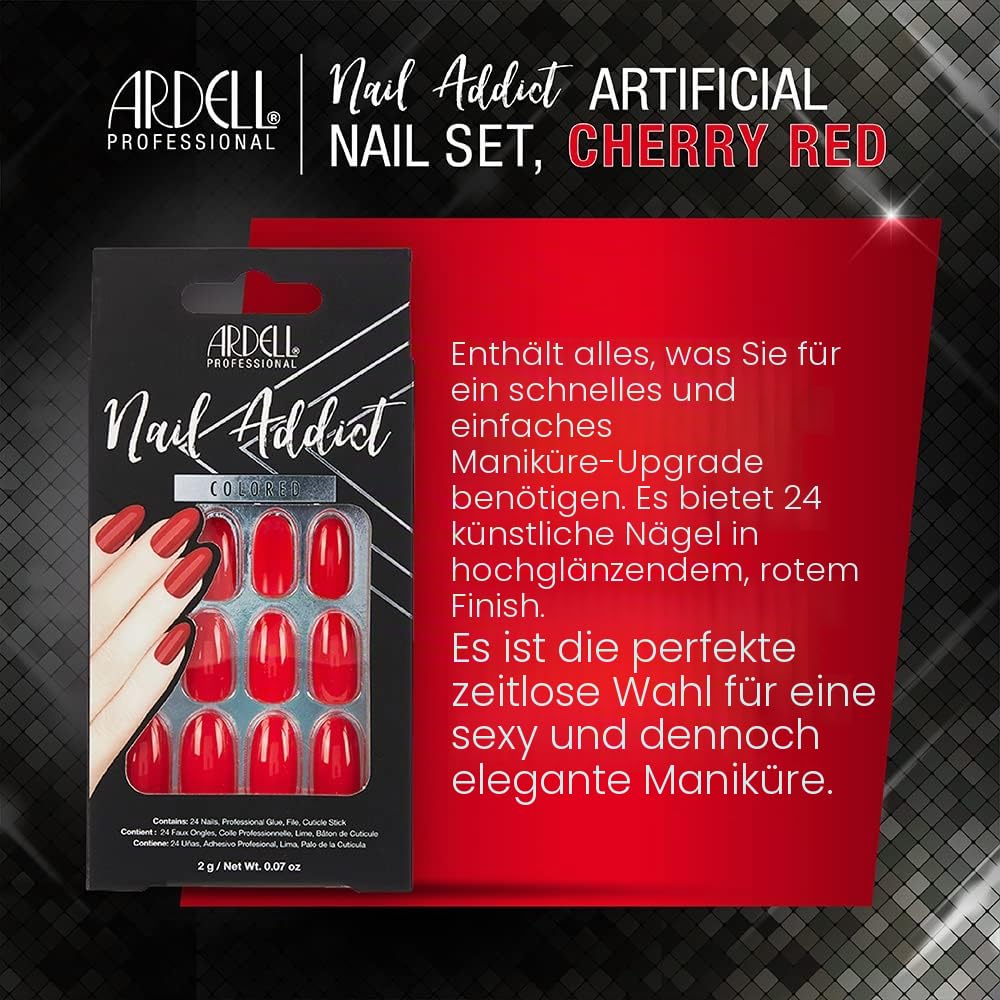 ardell-nail-addict-kunstn-gel-cherry-red-rot-24-st-ck-mit-kleber image 2